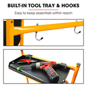 BAUMR-AG Mobile Scaffold Platform, 226kg Load, Steel Frame, Dual Height, Folding for easy Transport and V219-SCFMSCEQM10A