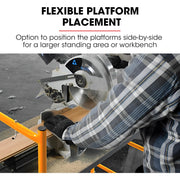 BAUMR-AG Mobile Scaffold Platform, 226kg Load, Steel Frame, Dual Height, Folding for easy Transport and V219-SCFMSCEQM10A