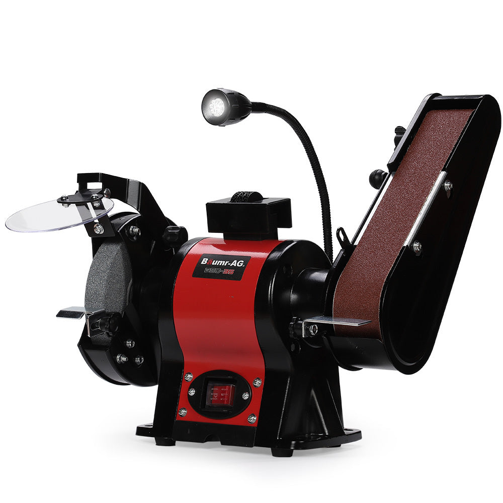 BAUMR-AG Bench Grinder and Belt Sander Combo, 150mm Grinding Disc, 50 x 686mm Linisher, Brushless Motor, V219-SNDBELBMG35A