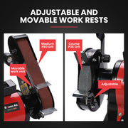 BAUMR-AG Bench Grinder and Belt Sander Combo, 150mm Grinding Disc, 50 x 686mm Linisher, Brushless Motor, V219-SNDBELBMG35A