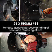BAUMR-AG Bench Grinder and Belt Sander Combo, 150mm Grinding Disc, 50 x 686mm Linisher, Brushless Motor, V219-SNDBELBMG35A