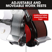 BAUMR-AG Bench Grinder Sander and Polisher Combo, 150mm Grinding Wheel, 50mm Linisher, 520W Brushless Motor, V219-SNDBELBMG65A