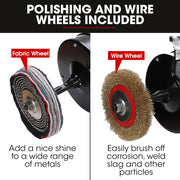 BAUMR-AG Bench Grinder Sander and Polisher Combo, 150mm Grinding Wheel, 50mm Linisher, 520W Brushless Motor, V219-SNDBELBMG65A