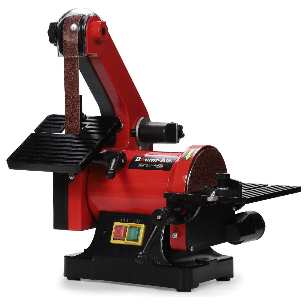 BAUMR-AG Bench Vertical Belt and Disc Sander Combo, 25mm Linisher, 125mm Sanding Disc, Brushless Motor, Dust V219-SNDBELBMS45A