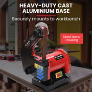 BAUMR-AG Bench Vertical Belt and Disc Sander Combo, 25mm Linisher, 125mm Sanding Disc, Brushless Motor, Dust V219-SNDBELBMS45A