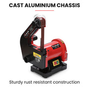 BAUMR-AG Bench Vertical Belt and Disc Sander Combo, 25mm Linisher, 125mm Sanding Disc, Brushless Motor, Dust V219-SNDBELBMS45A