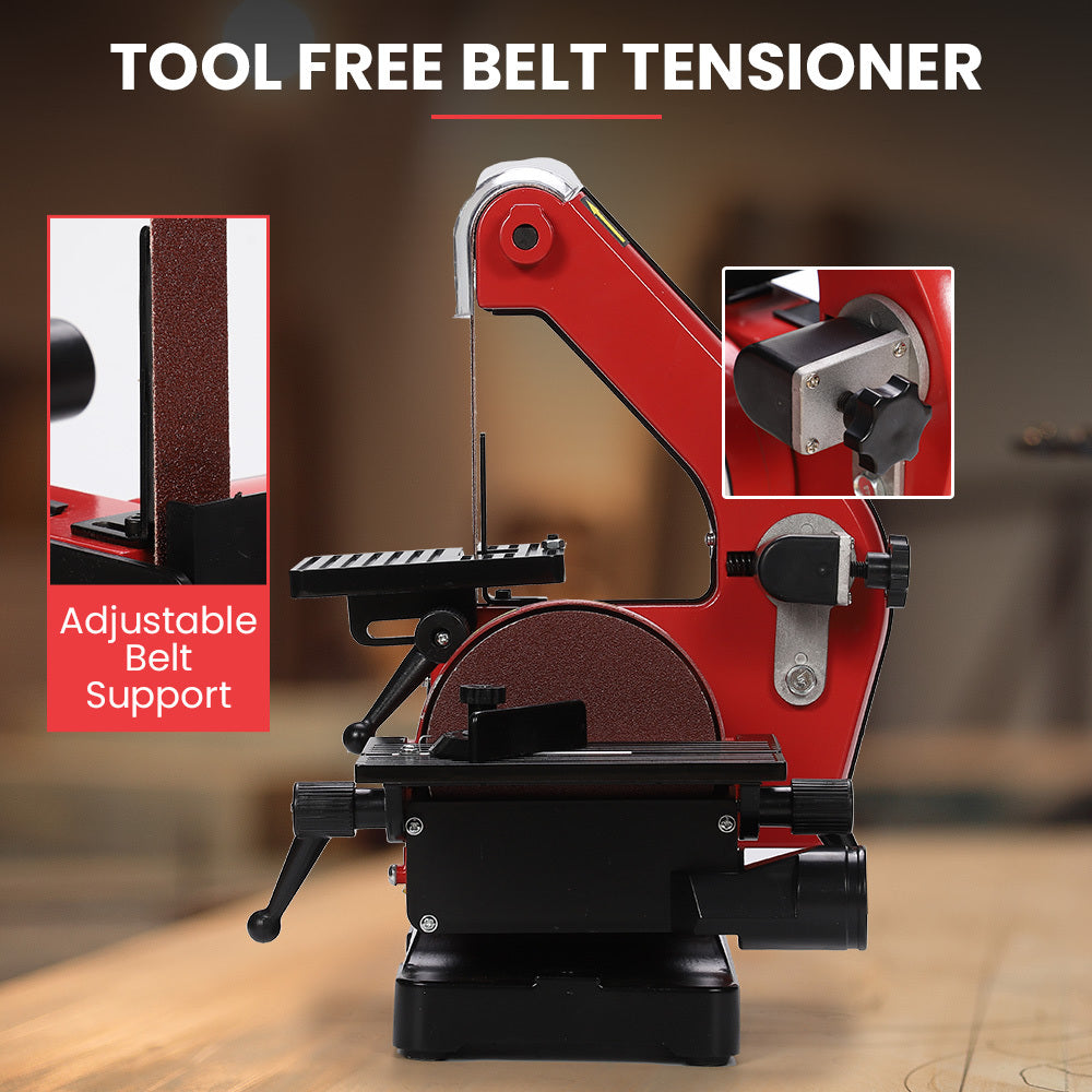 BAUMR-AG Bench Vertical Belt and Disc Sander Combo, 25mm Linisher, 125mm Sanding Disc, Brushless Motor, Dust V219-SNDBELBMS45A