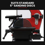 BAUMR-AG Bench Vertical Belt and Disc Sander Combo, 25mm Linisher, 125mm Sanding Disc, Brushless Motor, Dust V219-SNDBELBMS45A