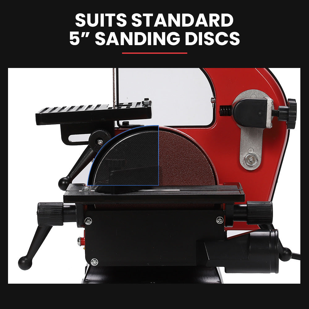 BAUMR-AG Bench Vertical Belt and Disc Sander Combo, 25mm Linisher, 125mm Sanding Disc, Brushless Motor, Dust V219-SNDBELBMS45A