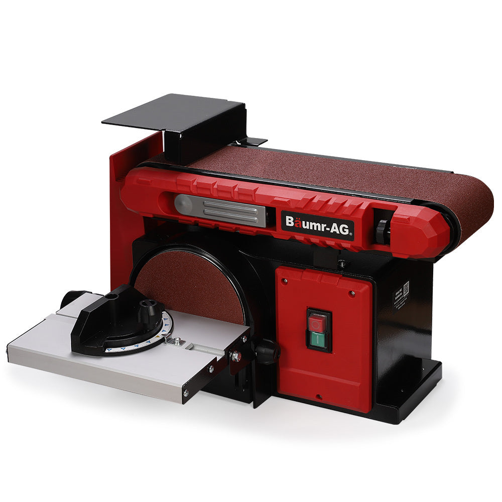 BAUMR-AG Bench Belt and Disc Sander Combo, 100mm Linisher + 150mm Disc, S1 Rated 400W Brushless Motor, V219-SNDBELBMS55A