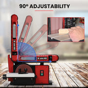 BAUMR-AG Bench Belt and Disc Sander Combo, 100mm Linisher + 150mm Disc, S1 Rated 400W Brushless Motor, V219-SNDBELBMS55A