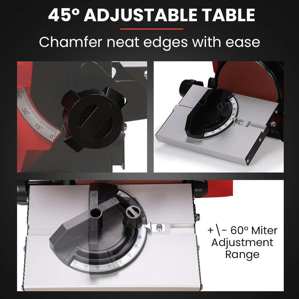 BAUMR-AG Bench Belt and Disc Sander Combo, 100mm Linisher + 150mm Disc, S1 Rated 400W Brushless Motor, V219-SNDBELBMS55A