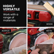 BAUMR-AG Bench Belt and Disc Sander Combo, 100mm Linisher + 150mm Disc, S1 Rated 400W Brushless Motor, V219-SNDBELBMS55A