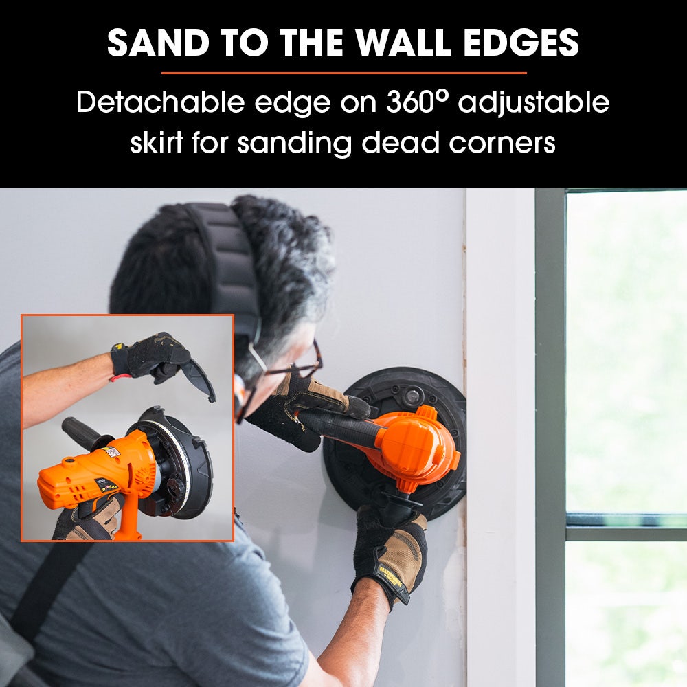 UNIMAC 180mm 850W Handheld Drywall Sander, Electric Dry Wall Sanding Machine, with Automatic Vacuum System, V219-SNDDRYUMHA6A