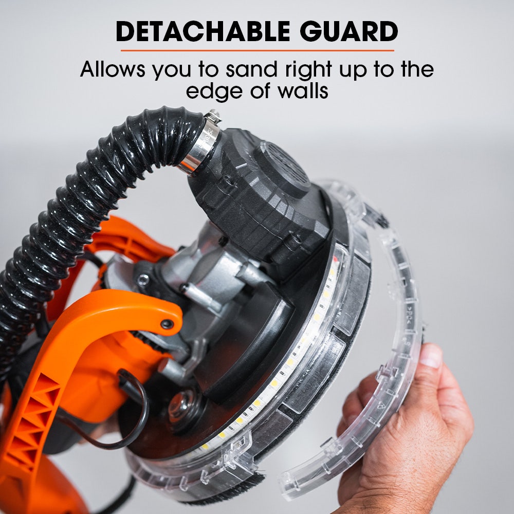 Unimac 225mm 750W Telescopic Long Reach Dry Wall Sander Kit, Foldable, Vacuum System, LED Worklight, 6x V219-SNDDRYUMLA7A
