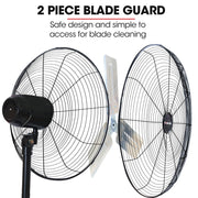 BAUMR-AG 30" 762mm 300W Industrial Pedestal Fan, Large, Commercial, Heavy-duty, 3 Speed, EESS Certified V219-SPCAIRBM30PA