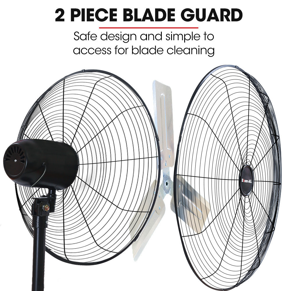 BAUMR-AG 30" 762mm 300W Industrial Pedestal Fan, Large, Commercial, Heavy-duty, 3 Speed, EESS Certified V219-SPCAIRBM30PA