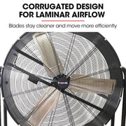 BAUMR-AG 36" 914mm Industrial Mobile Floor Drum Fan, 290W Brushless Motor, Tilting, Large, Commercial, V219-SPCAIRBM36DA