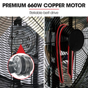 BAUMR-AG 42" 1067mm 660W Industrial Mobile Floor Drum Fan, Belt Drive, Tilting, Large, Commercial, Heavy-duty V219-SPCAIRBM42DA