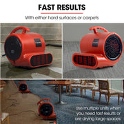 Baumr-AG 3-Speed Carpet Dryer Air Mover Blower Fan, 700CFM, Sealed Copper Motor, Poly Housing V219-SPCAIRBMC08A