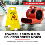 Baumr-AG 3-Speed Carpet Dryer Air Mover Blower Fan, 1300CFM, Sealed Copper Motor, Poly Housing V219-SPCAIRBMC13A