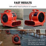Baumr-AG 3-Speed Carpet Dryer Air Mover Blower Fan, 1300CFM, Sealed Copper Motor, Poly Housing V219-SPCAIRBMC13A