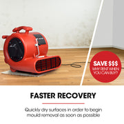 Baumr-AG 3-Speed Carpet Dryer Air Mover Blower Fan, 1300CFM, Sealed Copper Motor, Poly Housing V219-SPCAIRBMC13A