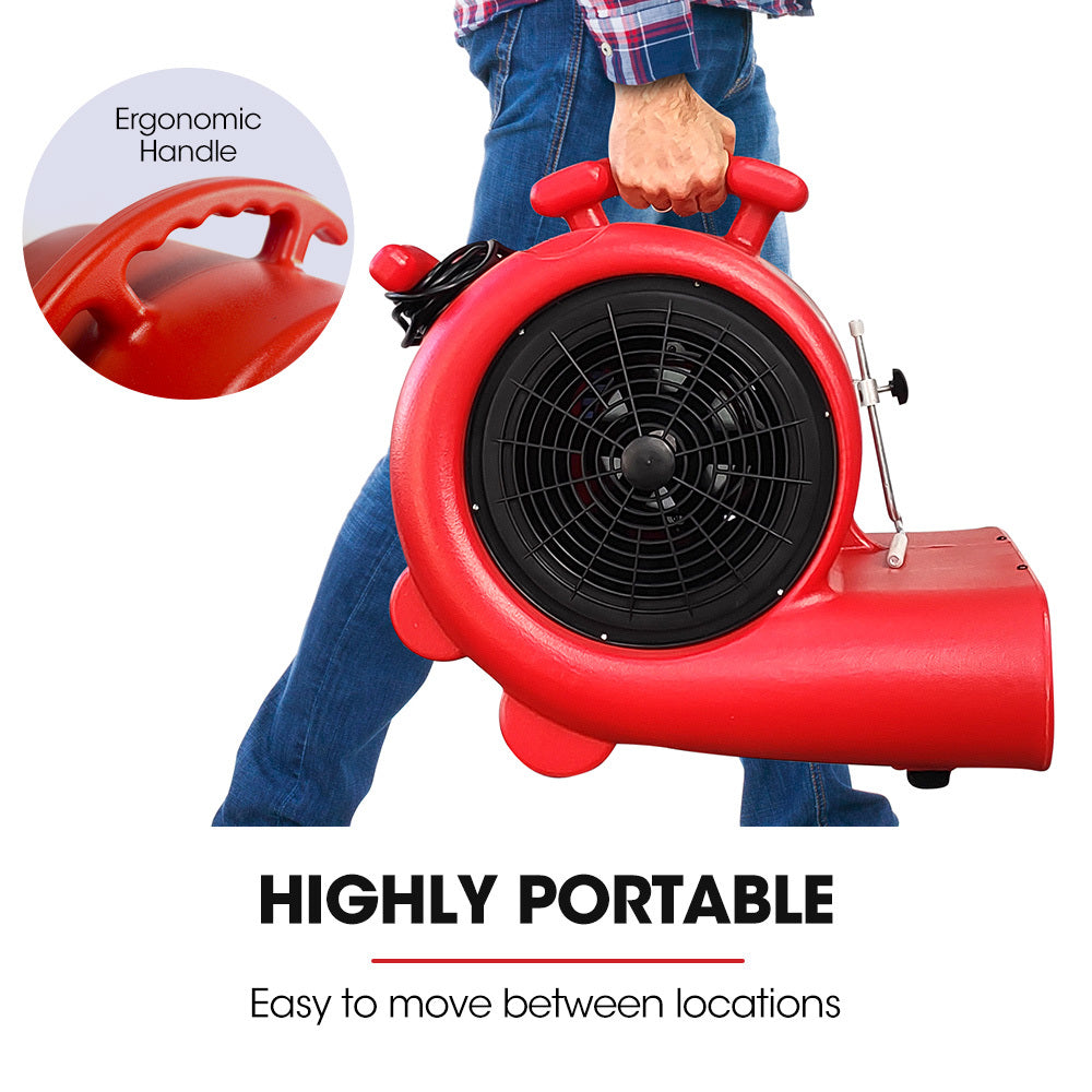 Baumr-AG 3-Speed Carpet Dryer Air Mover Blower Fan, 1300CFM, Sealed Copper Motor, Poly Housing V219-SPCAIRBMC13A