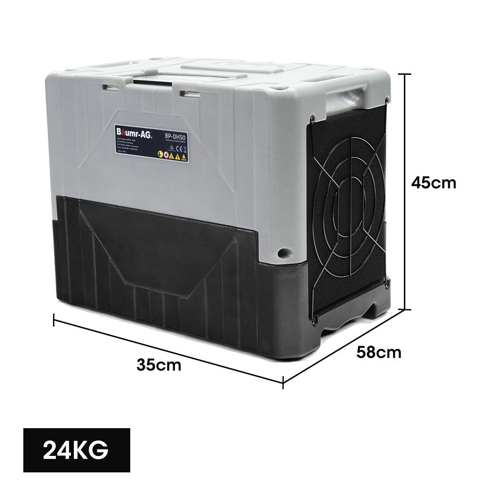 Baumr-AG 50L/day Commercial Air Dehumidifier for Mould, Portable, Stackable, LCD Display, Wheels V219-SPCAIRBMH50A