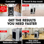 Baumr-AG 90L/day Commercial Air Dehumidifier for Mould, Portable, Stackable, LCD Display, Wheels V219-SPCAIRBMH90A