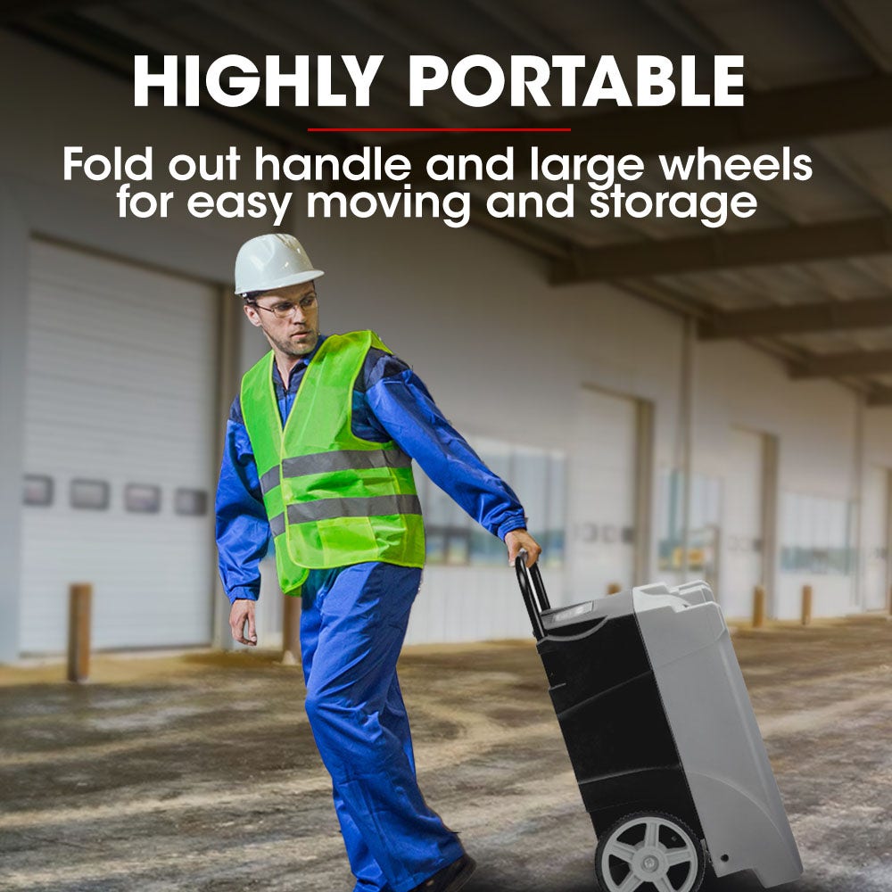Baumr-AG 90L/day Commercial Air Dehumidifier for Mould, Portable, Stackable, LCD Display, Wheels V219-SPCAIRBMH90A