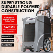 Baumr-AG 90L/day Commercial Air Dehumidifier for Mould, Portable, Stackable, LCD Display, Wheels V219-SPCAIRBMH90A