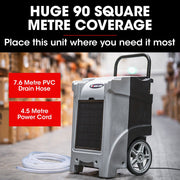 Baumr-AG 90L/day Commercial Air Dehumidifier for Mould, Portable, Stackable, LCD Display, Wheels V219-SPCAIRBMH90A