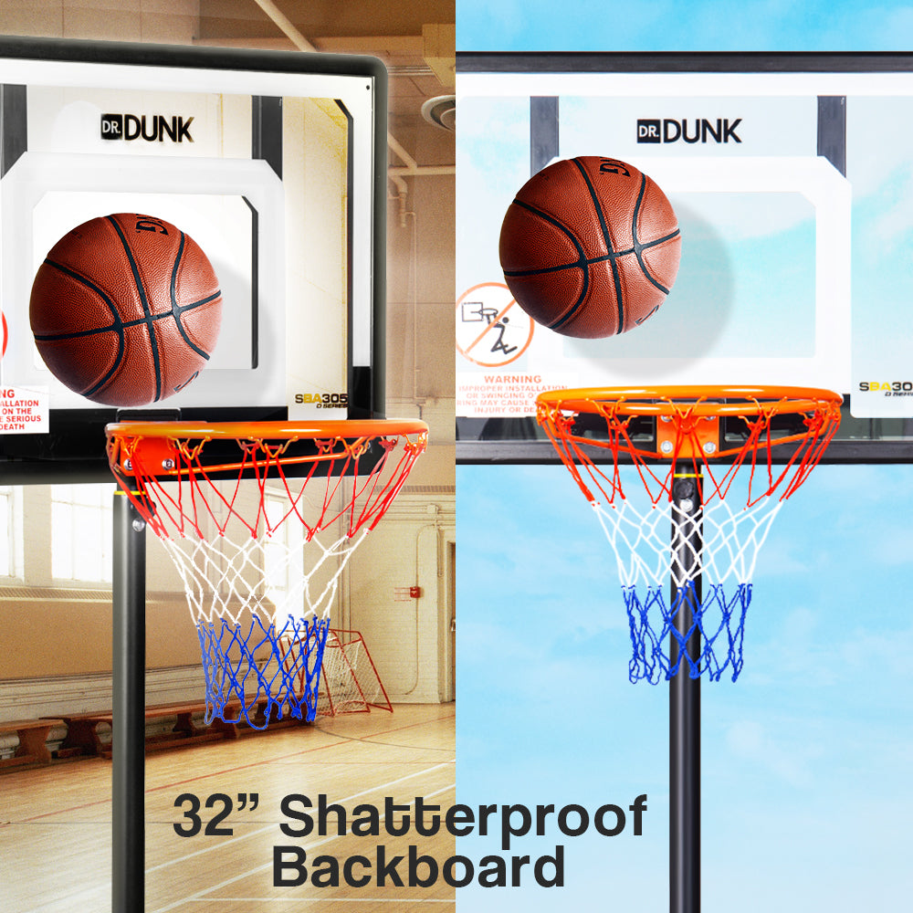 Dr.Dunk Adjustable Basketball Stand System Kids Hoop Portable Height Rim Ring V219-SPTBBLDRDBS11