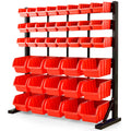 BAUMR-AG 39 Parts Bin Rack Storage System Floor Mount - Red V219-STRBRKBMRAF39R