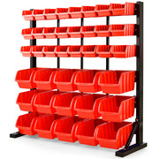 BAUMR-AG 39 Parts Bin Rack Storage System Floor Mount - Red V219-STRBRKBMRAF39R