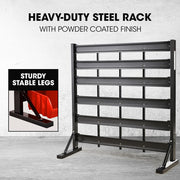BAUMR-AG 39 Parts Bin Rack Storage System Floor Mount - Red V219-STRBRKBMRAF39R