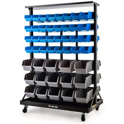 BAUMR-AG 94 Parts Bin Rack Storage System Mobile Double-Sided - Blue V219-STRBRKBMRAM94B
