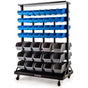 BAUMR-AG 94 Parts Bin Rack Storage System Mobile Double-Sided - Blue V219-STRBRKBMRAM94B