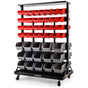 BAUMR-AG 94 Parts Bin Rack Storage System Mobile Double-Sided - Red V219-STRBRKBMRAM94R