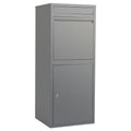 FORTIA Freestanding Parcel Post Box Letterbox, Letter Slot, Woodland Grey V219-STRLTBFOFD4A