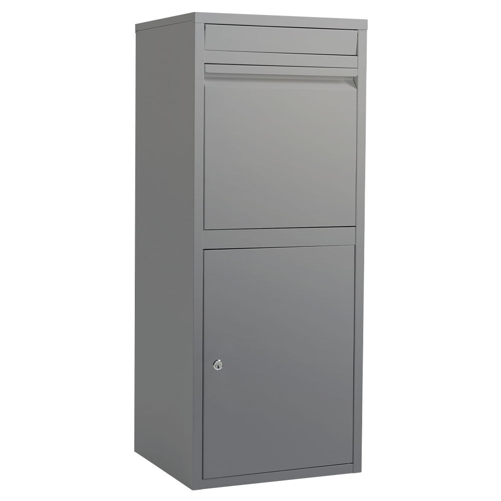 FORTIA Freestanding Parcel Post Box Letterbox, Letter Slot, Woodland Grey V219-STRLTBFOFD4A