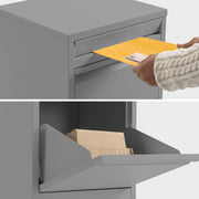 FORTIA Freestanding Parcel Post Box Letterbox, Letter Slot, Woodland Grey V219-STRLTBFOFD4A