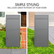 FORTIA Freestanding Parcel Post Box Letterbox, Letter Slot, Woodland Grey V219-STRLTBFOFD4A