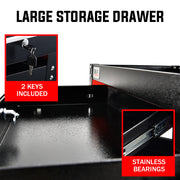 Bullet 3-Tier Steel Tool Trolley Cart, for Workshop, Mechanic, with Drawer, Pegboard, Screwdriver Bay, V219-STRTCTBU3BKA