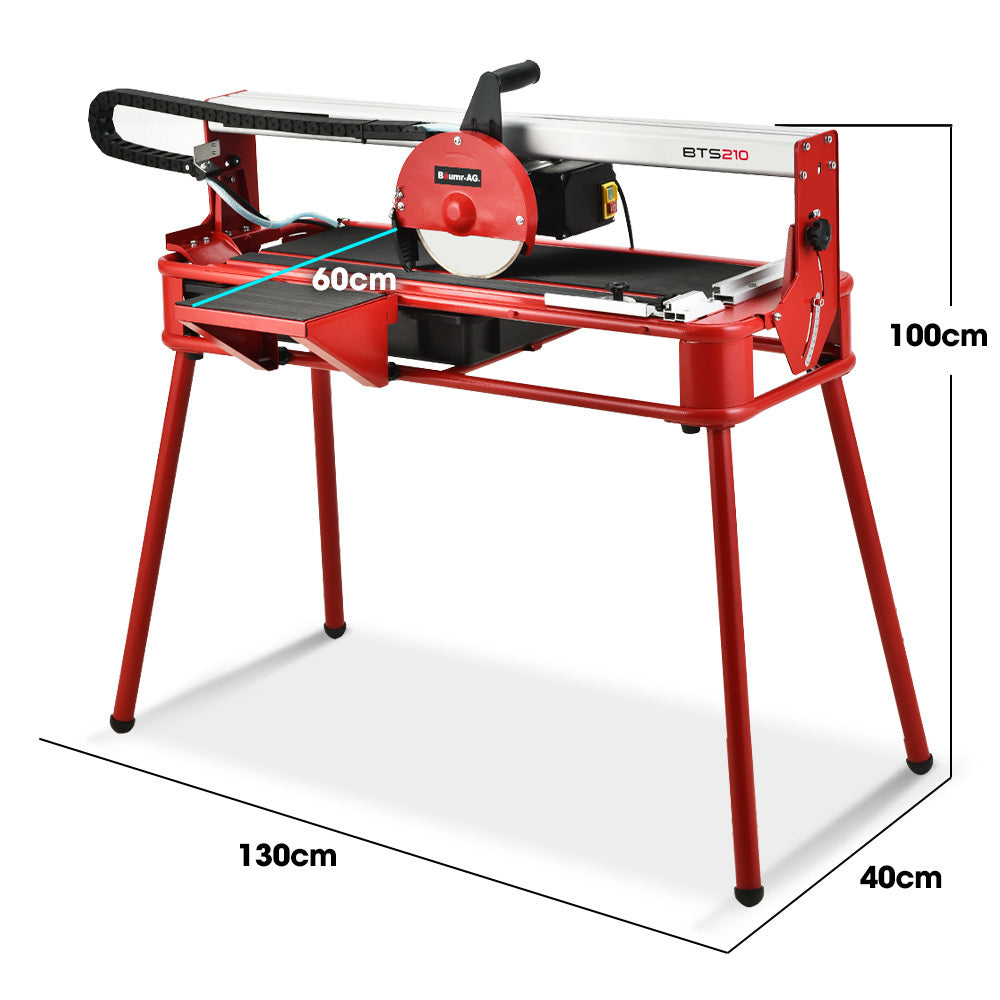 BAUMR-AG 800W Electric Tile Saw Cutter with 200mm (8") Blade, 720mm Cutting Length, Side Extension Table V219-TILSAWBMRA210