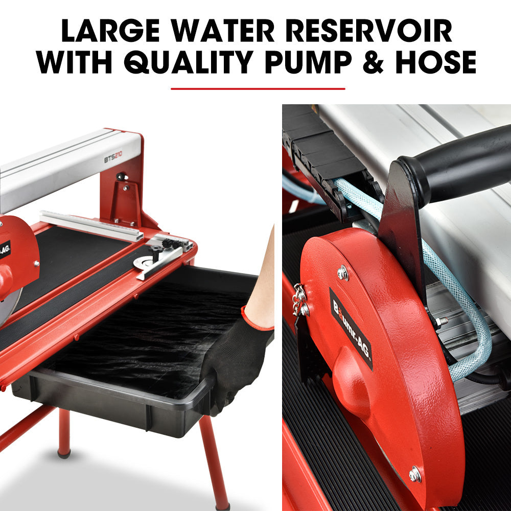 BAUMR-AG 800W Electric Tile Saw Cutter with 200mm (8") Blade, 720mm Cutting Length, Side Extension Table V219-TILSAWBMRA210
