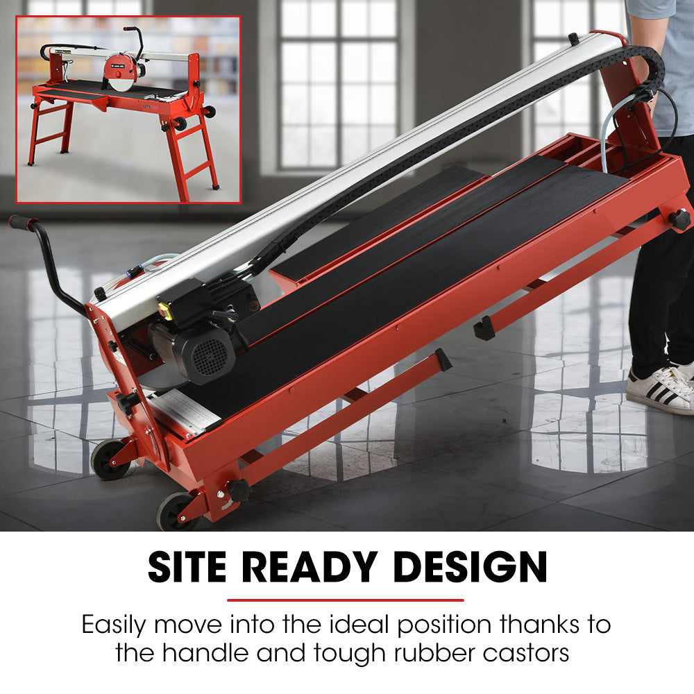 BAUMR-AG 1500W Electric Tile Saw Cutter with 300mm (12") Blade, 920mm Cutting Length, Side Extension Table V219-TILSAWBMRA230
