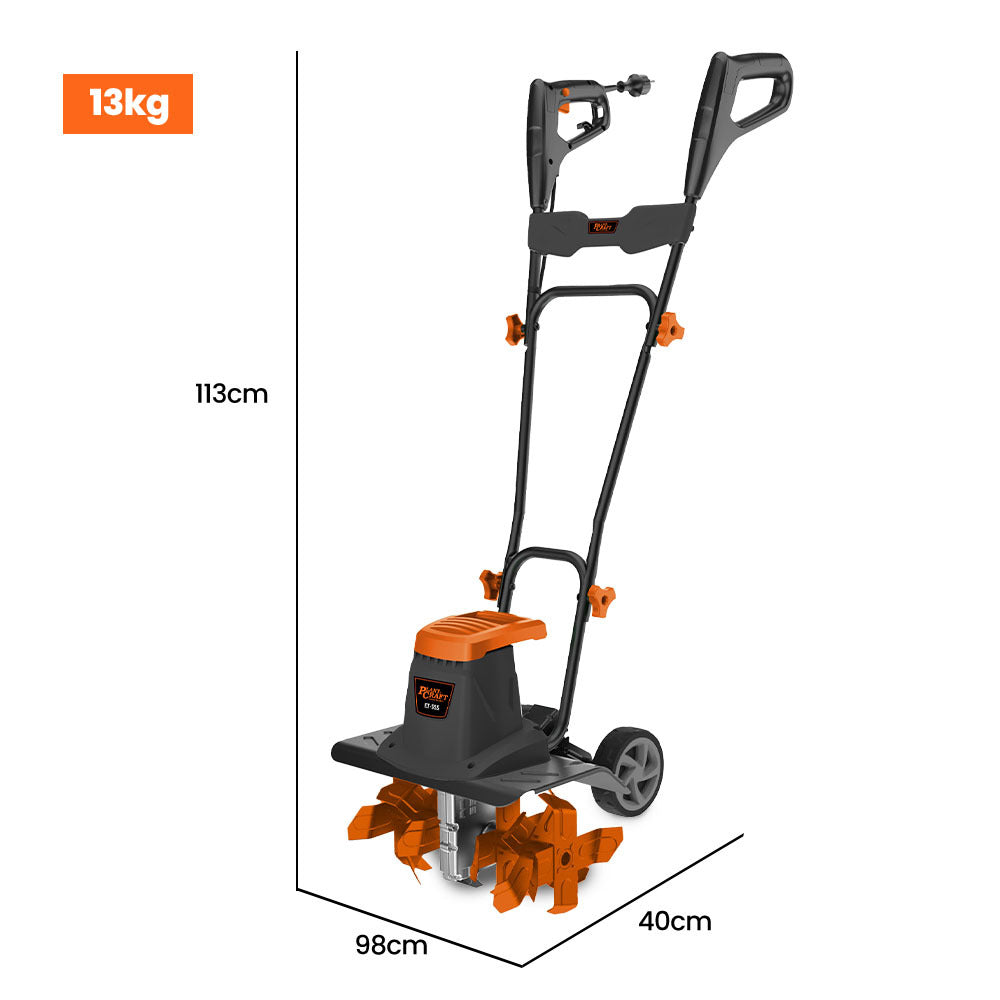 PLANTCRAFT Electric Rotary Hoe Garden Tiller Soil Cultivator, Adjustable Depth, 6 Tines V219-TLRELEPCET5A