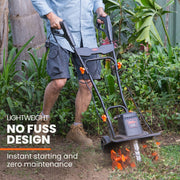 PLANTCRAFT Electric Rotary Hoe Garden Tiller Soil Cultivator, Adjustable Depth, 6 Tines V219-TLRELEPCET5A